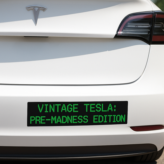 Vintage Tesla Car Sticker (11" x 3"), Retro Vibe Auto Sticker, Nostalgic Vehicle Sticker, Vintage Style Accessories, Funny Car Sticker