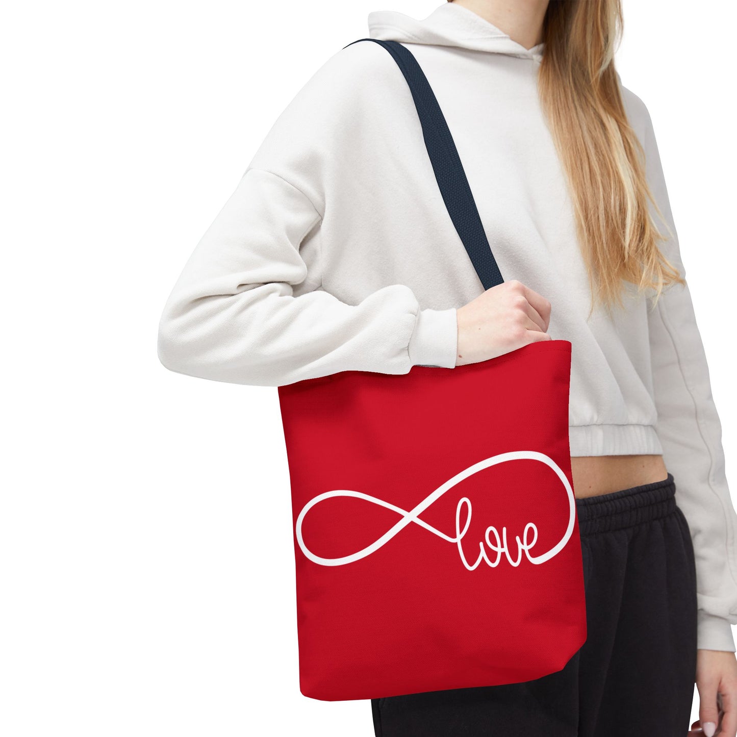 Red Love Infinity Symbol Tote Bag – Romantic Double-Sided Print in 3 Sizes