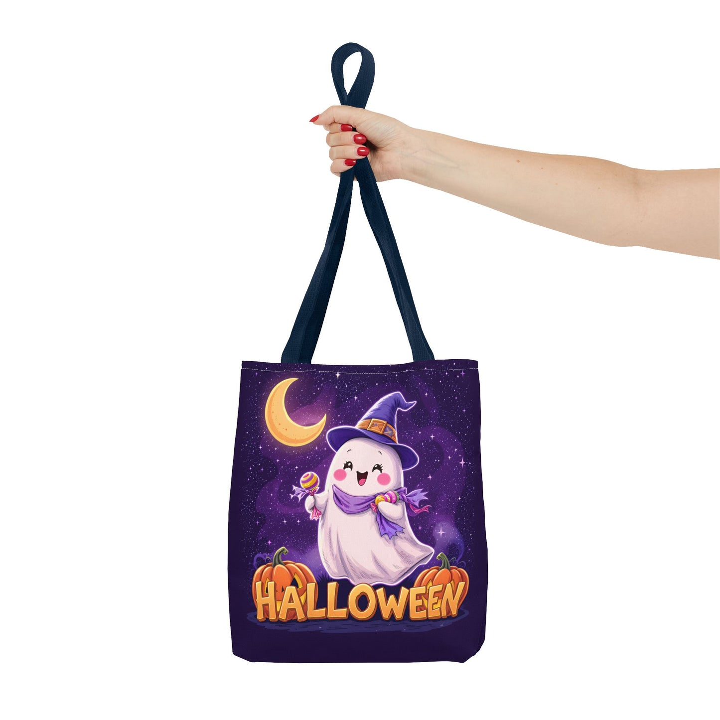 Halloween Ghost Tote Bag, Cute Halloween Bag, Trick or Treat Tote, Spooky Season Accessory, Pumpkin Spice Tote, Gift for Halloween Lovers