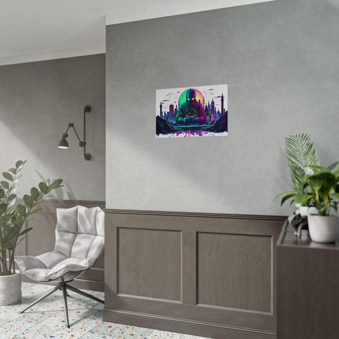 Gamer Cityscape Rolled Poster