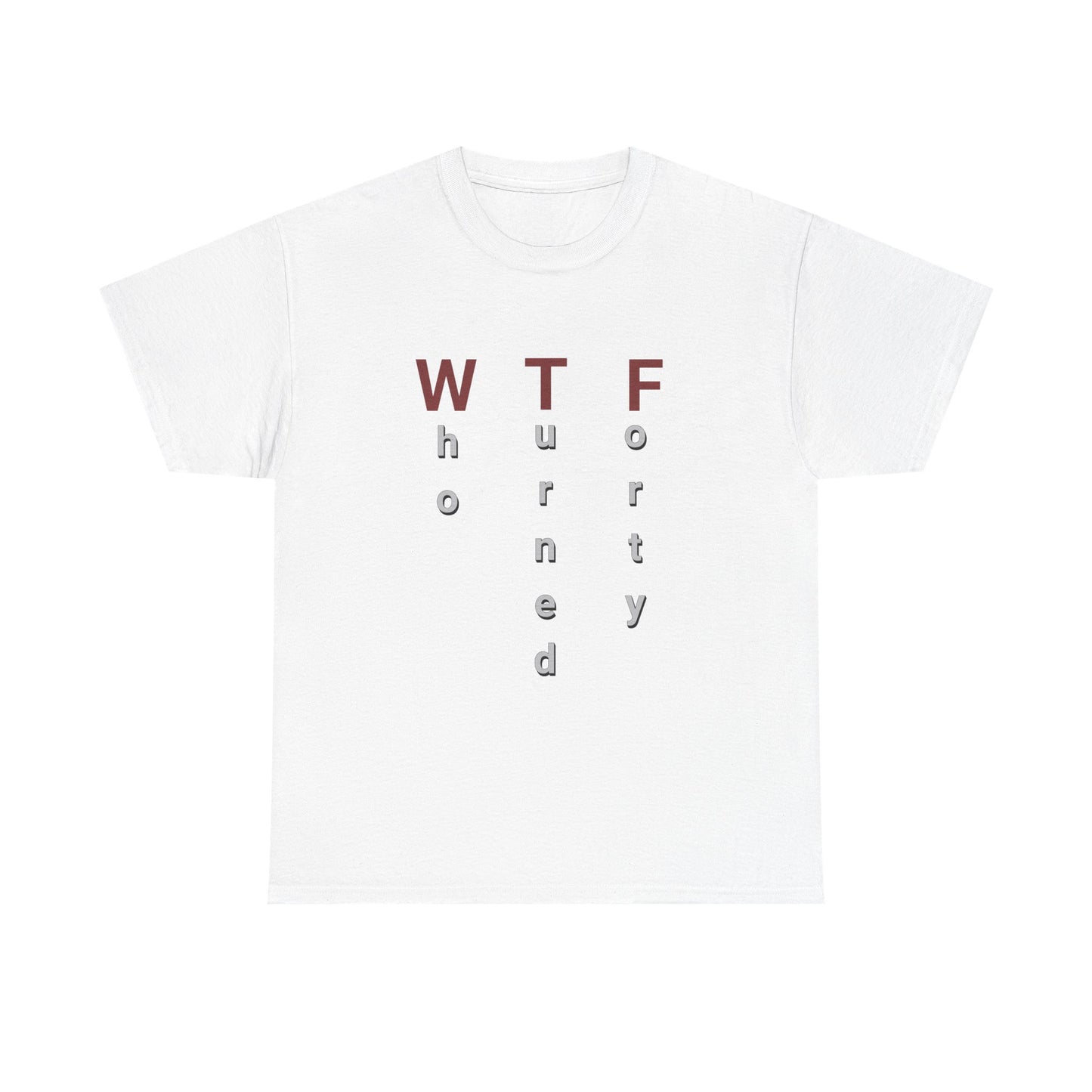 WTF 40th Birthday Unisex Heavy Cotton T-Shirt - Who Turned Forty