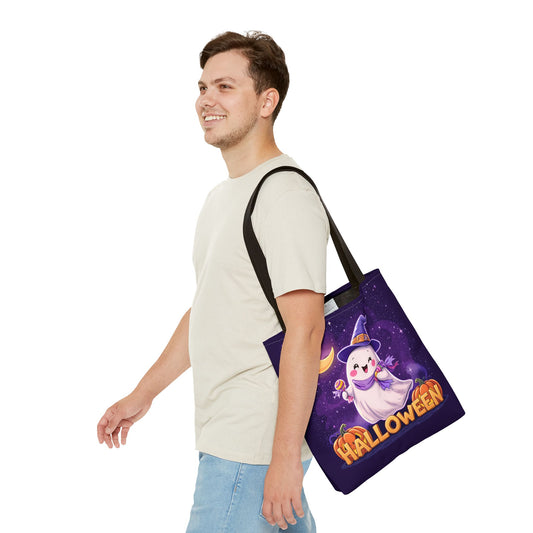 Halloween Ghost Tote Bag, Cute Halloween Bag, Trick or Treat Tote, Spooky Season Accessory, Pumpkin Spice Tote, Gift for Halloween Lovers