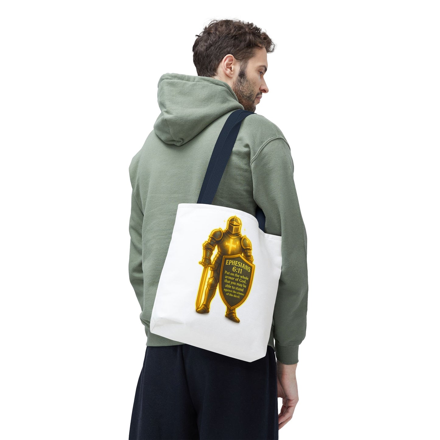 Armor Emblem Tote Bag – Ephesians 6:11 Christian Faith Tote