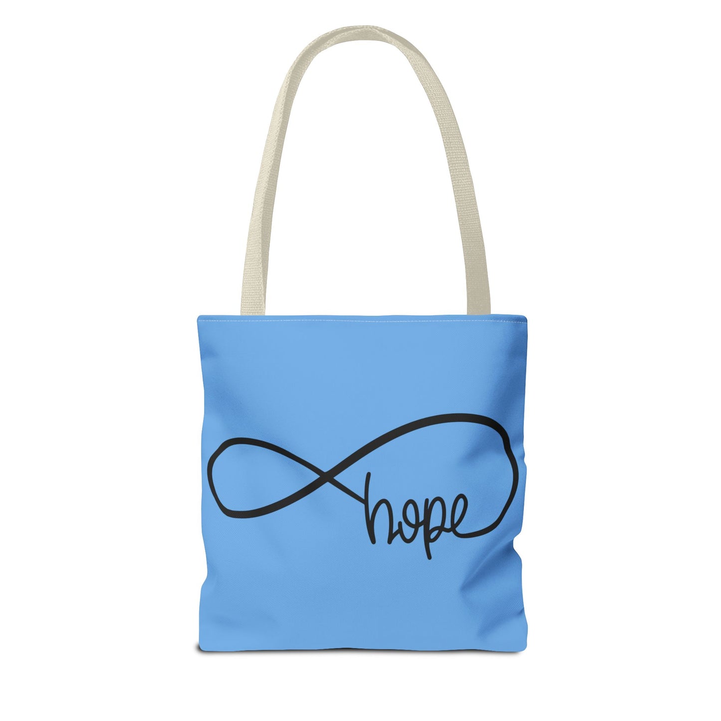 Blue Hope Infinity Tote Bag – Inspirational Double-Sided Print in 3 Sizes