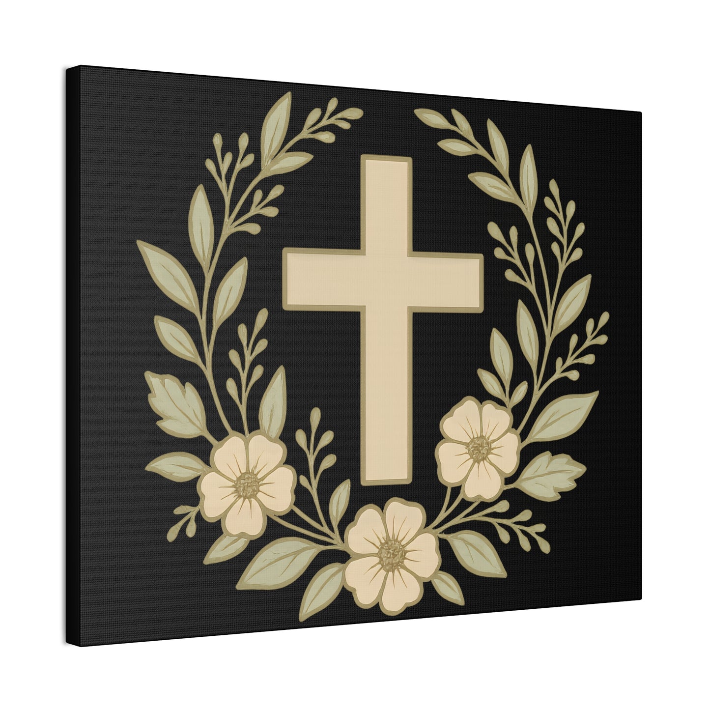 Christian Wall Art, Floral Cross Canvas, Home Decor, Religious Gift, Faith-Inspired Art, Inspirational Decoration