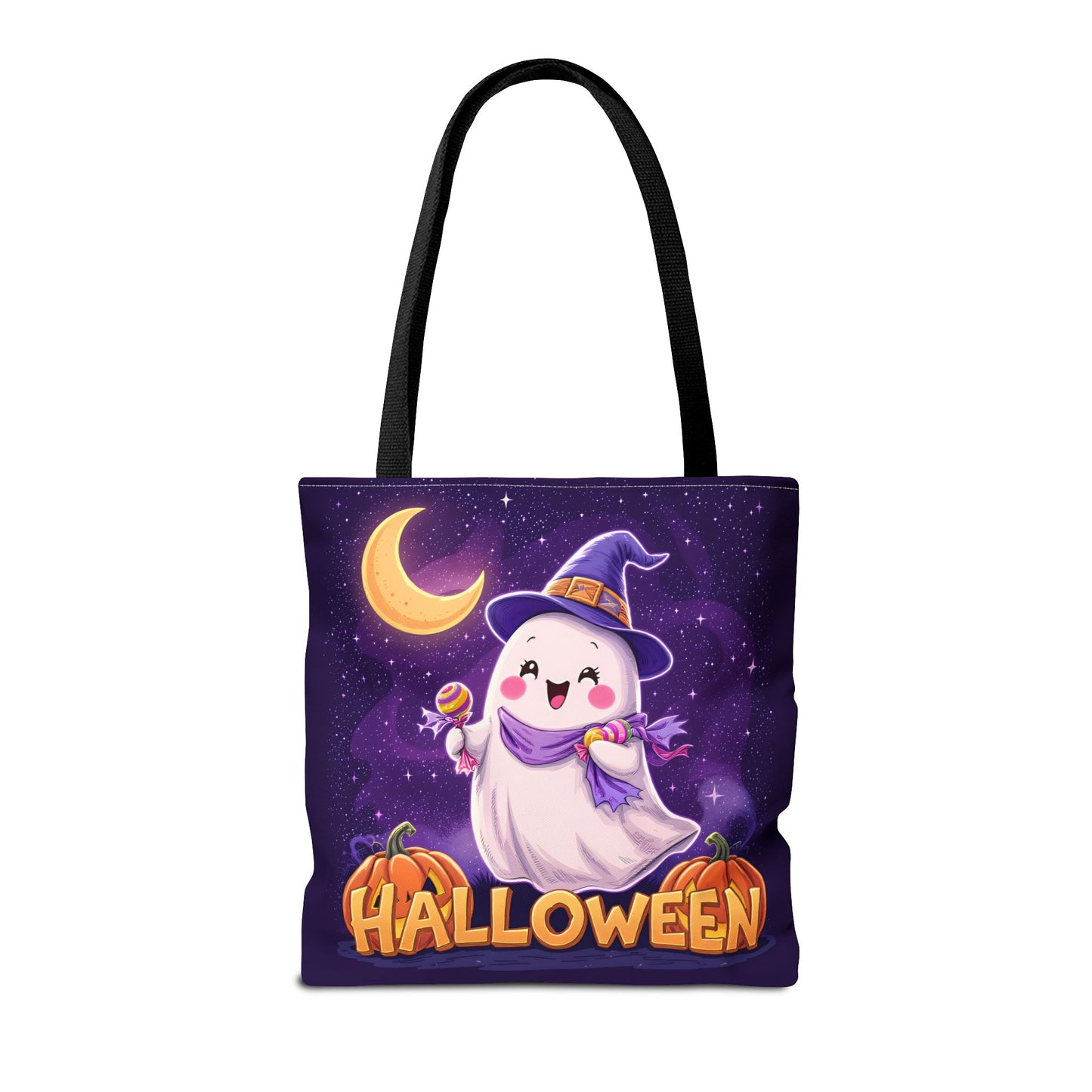 Halloween Ghost Tote Bag, Cute Halloween Bag, Trick or Treat Tote, Spooky Season Accessory, Pumpkin Spice Tote, Gift for Halloween Lovers