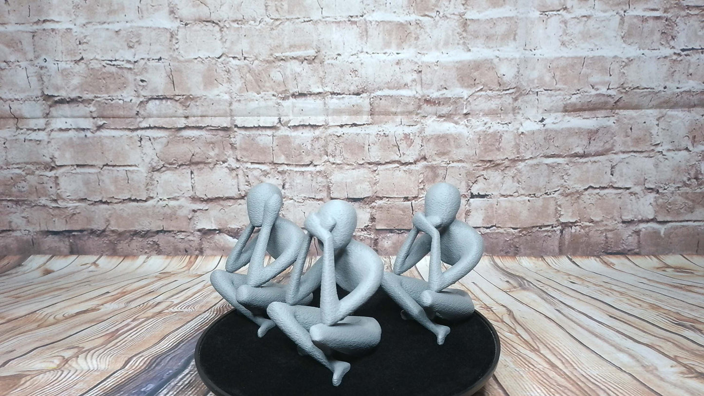 NObody “No Evil” Trio | Modern 3D Printed Figurine Set