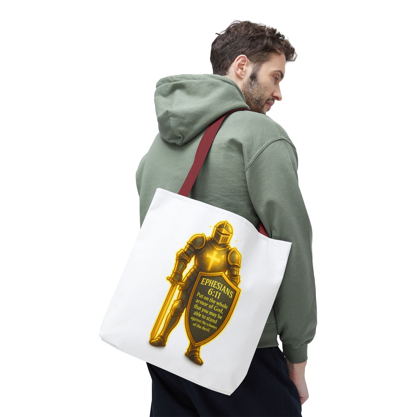 Armor Emblem Tote Bag – Ephesians 6:11 Christian Faith Tote