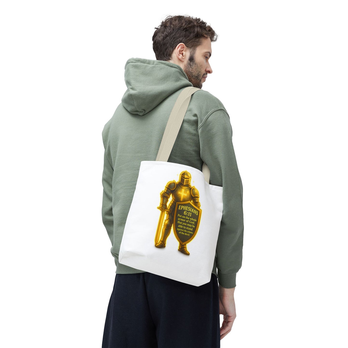 Armor Emblem Tote Bag – Ephesians 6:11 Christian Faith Tote