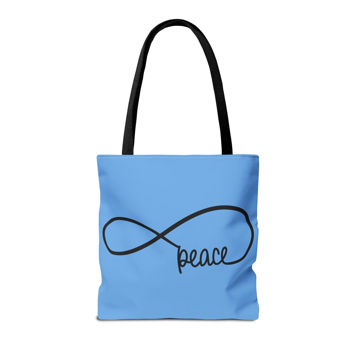 Blue Peace Infinity Tote Bag – Inspirational Double-Sided Print in 3 Sizes