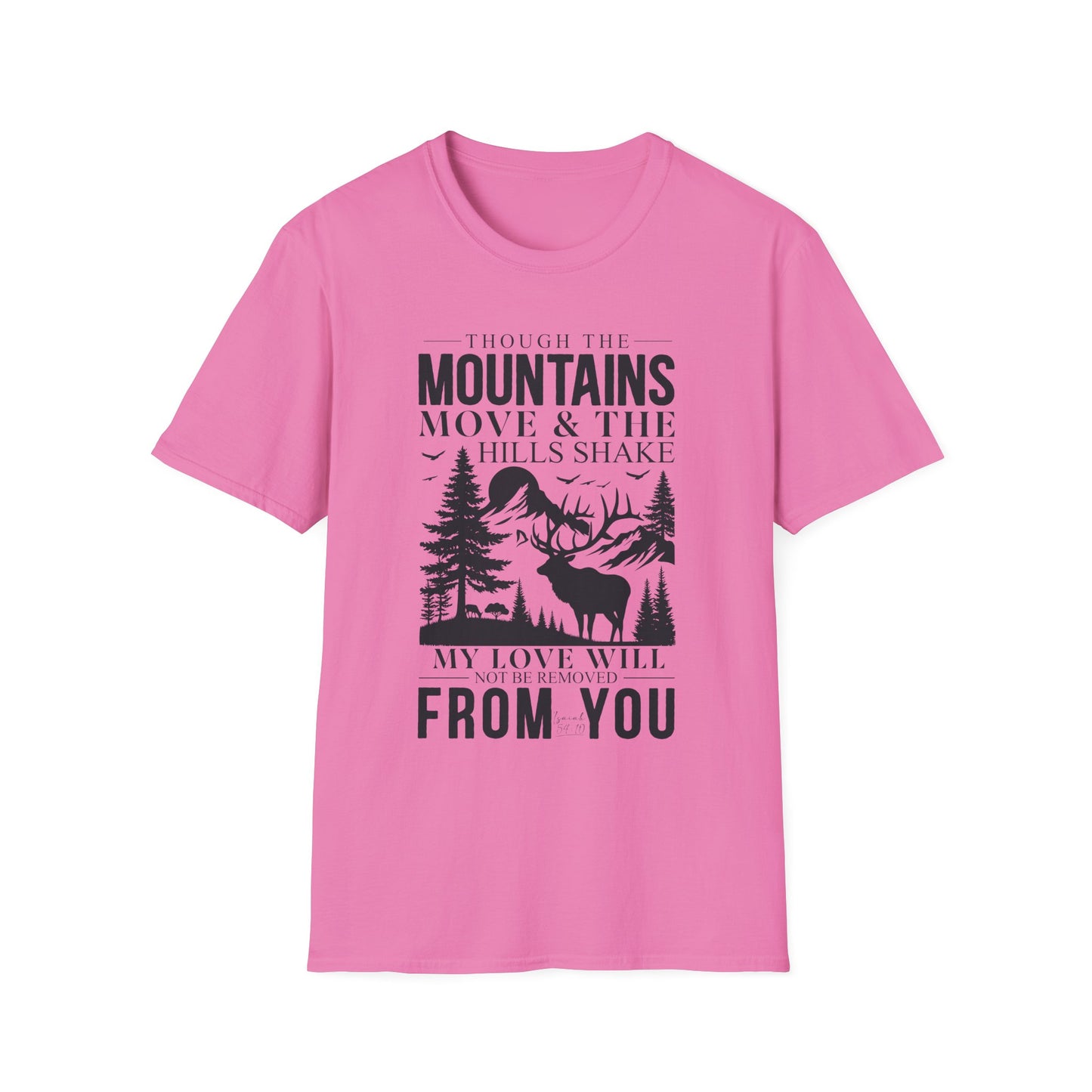 Isaiah 54:10 – Deer & Mountains T-Shirt - Bible Verse Tee