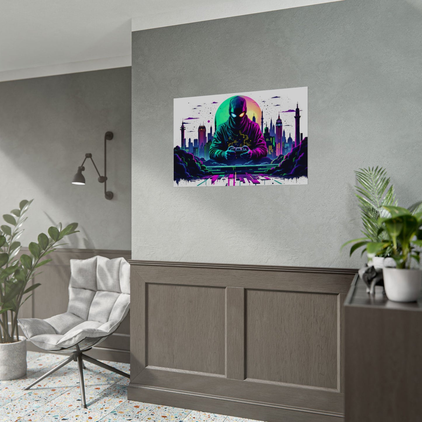 Gamer Cityscape Rolled Poster