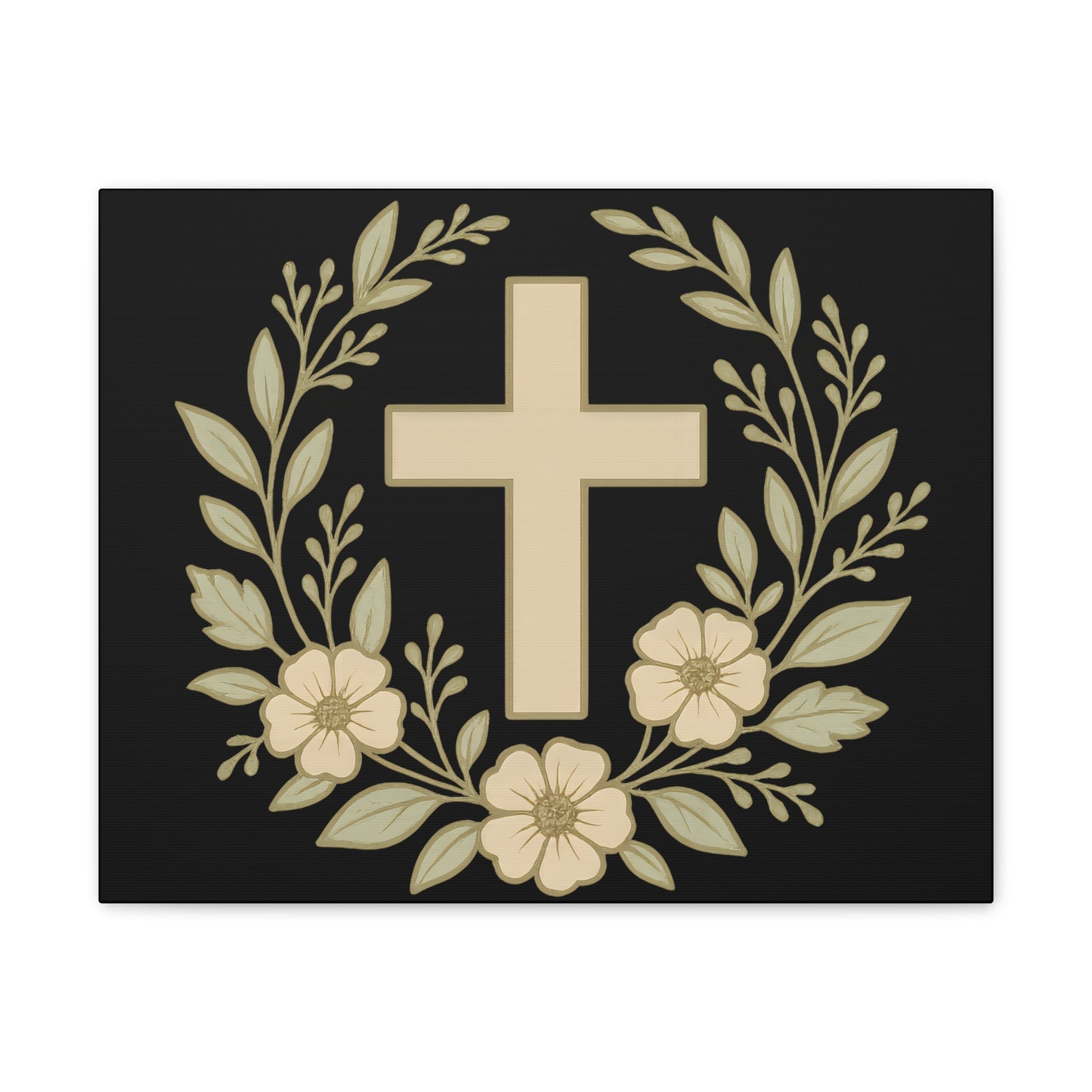 Christian Wall Art, Floral Cross Canvas, Home Decor, Religious Gift, Faith-Inspired Art, Inspirational Decoration
