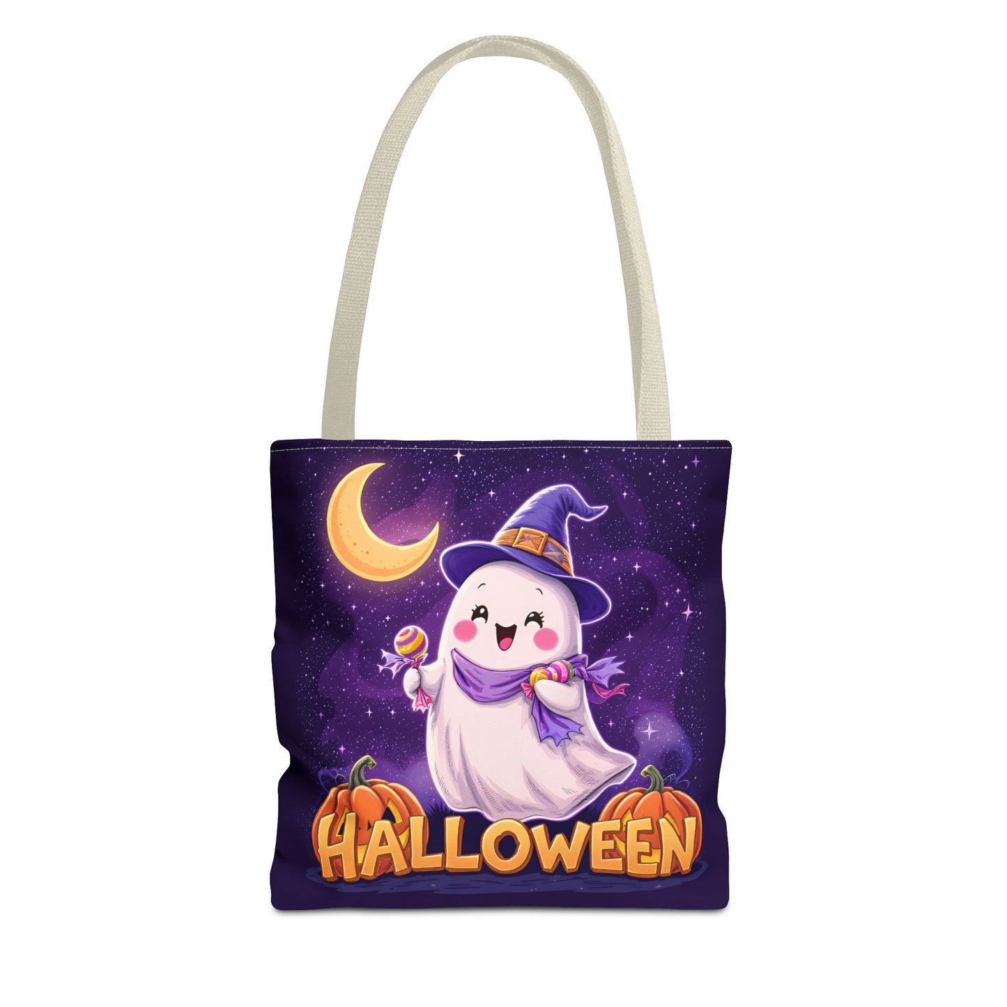 Halloween Ghost Tote Bag, Cute Halloween Bag, Trick or Treat Tote, Spooky Season Accessory, Pumpkin Spice Tote, Gift for Halloween Lovers