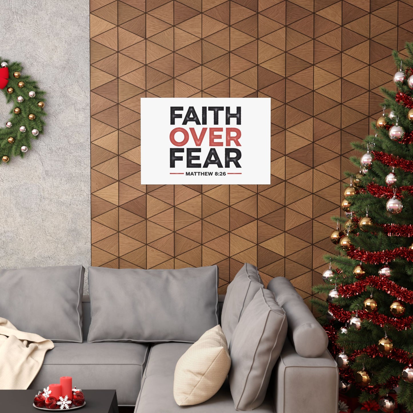 Faith Over Fear Horizontal Poster - Christian Wall Art