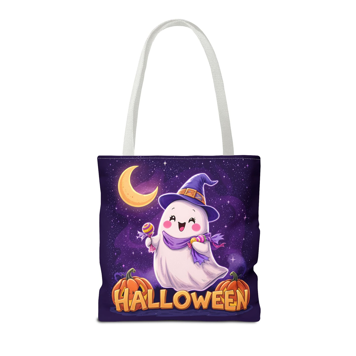Halloween Ghost Tote Bag, Cute Halloween Bag, Trick or Treat Tote, Spooky Season Accessory, Pumpkin Spice Tote, Gift for Halloween Lovers