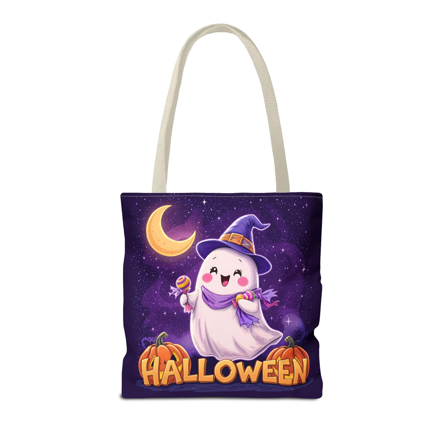 Halloween Ghost Tote Bag, Cute Halloween Bag, Trick or Treat Tote, Spooky Season Accessory, Pumpkin Spice Tote, Gift for Halloween Lovers