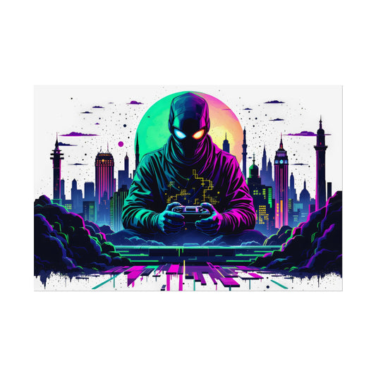 Gamer Cityscape Rolled Poster