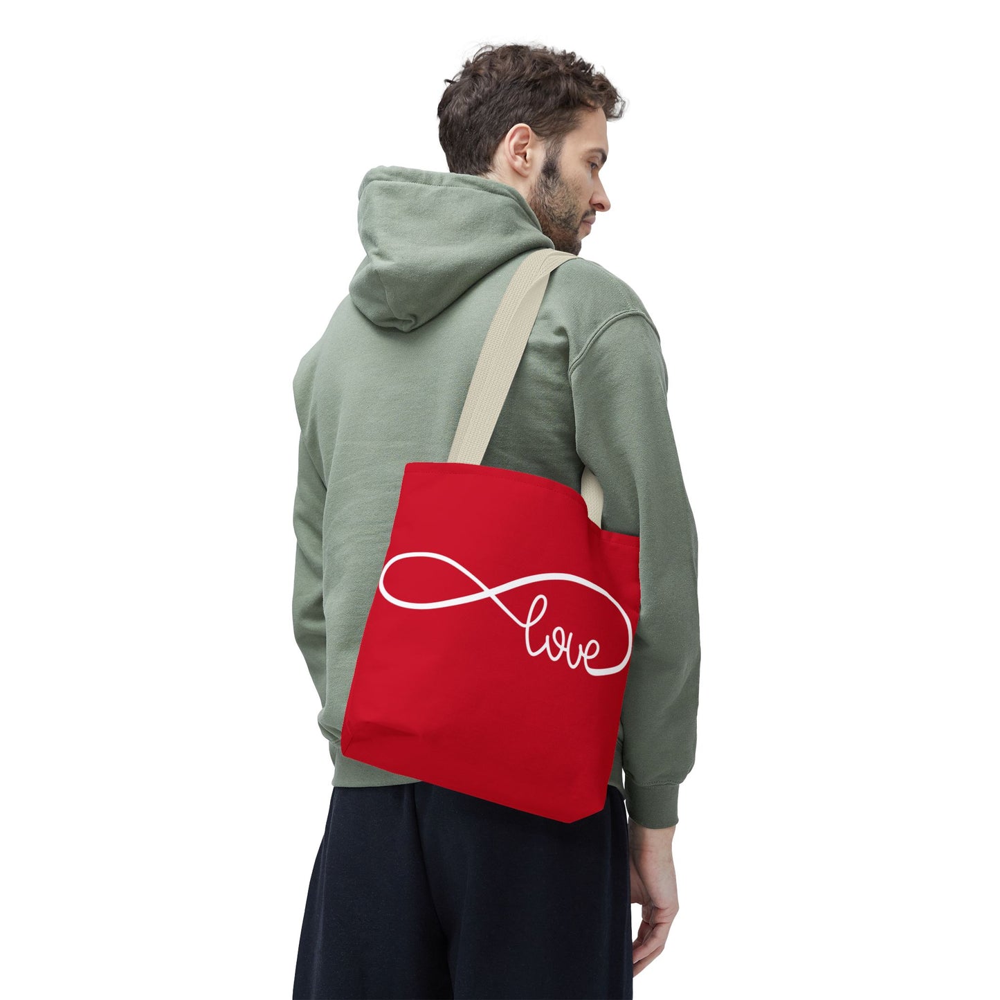 Red Love Infinity Symbol Tote Bag – Romantic Double-Sided Print in 3 Sizes