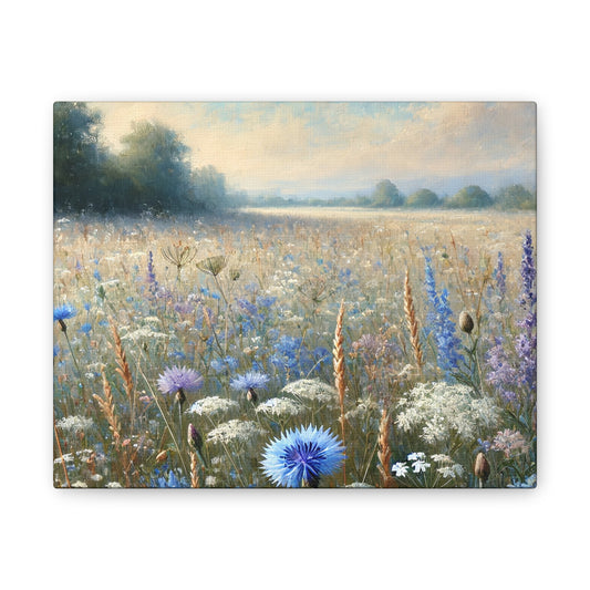 Open Field Wildflower Canvas Print – Nature Photography Wall Art (Horizontal Gallery Wrap)