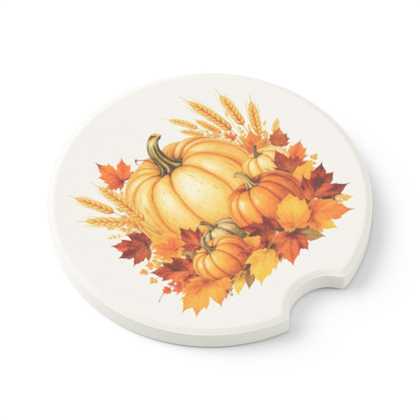 Autumn Pumpkin Car Coaster, Fall Decor, Home Accessories, Gift for Drivers, Seasonal Car Decor, Thanksgiving Car Gift