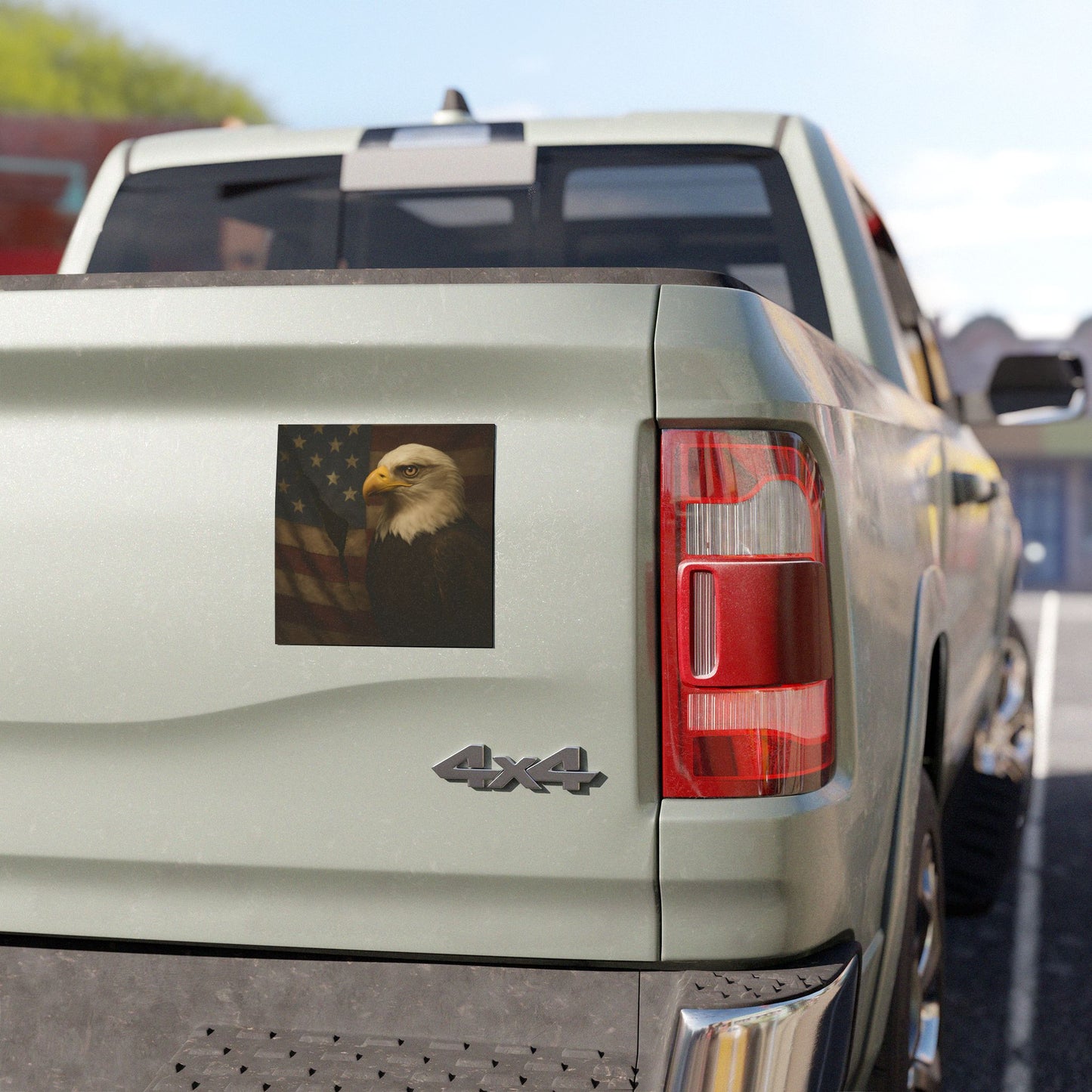 Torn Flag & Bald Eagle Car Magnet – Patriotic American Symbol