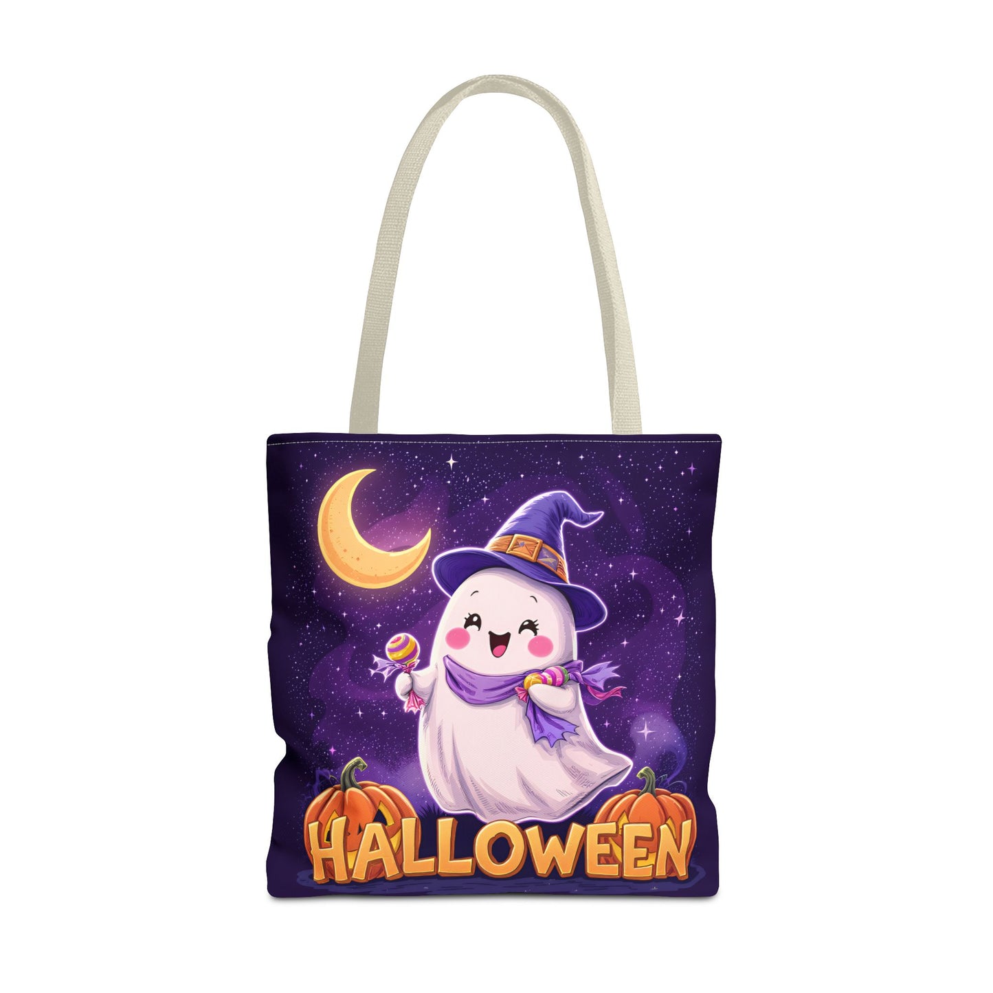 Halloween Ghost Tote Bag, Cute Halloween Bag, Trick or Treat Tote, Spooky Season Accessory, Pumpkin Spice Tote, Gift for Halloween Lovers