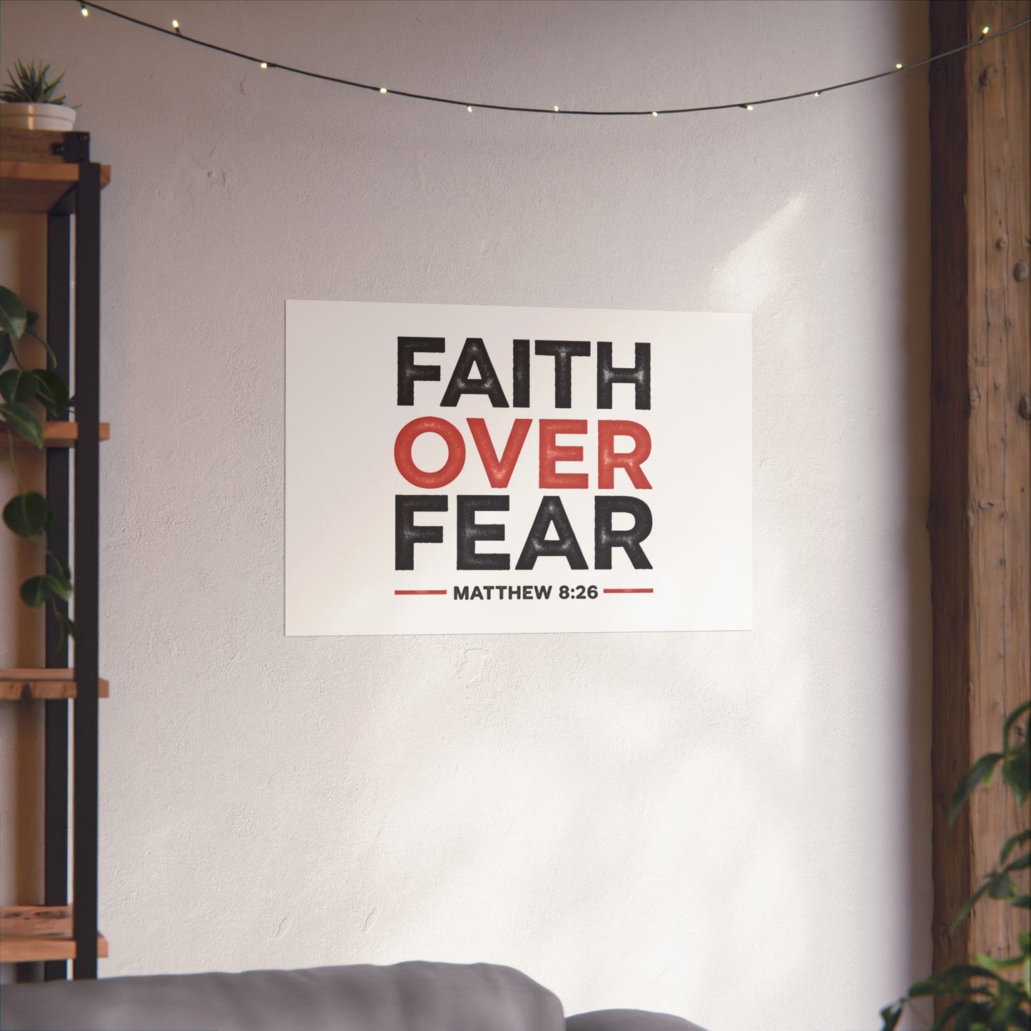 Faith Over Fear Horizontal Poster - Christian Wall Art