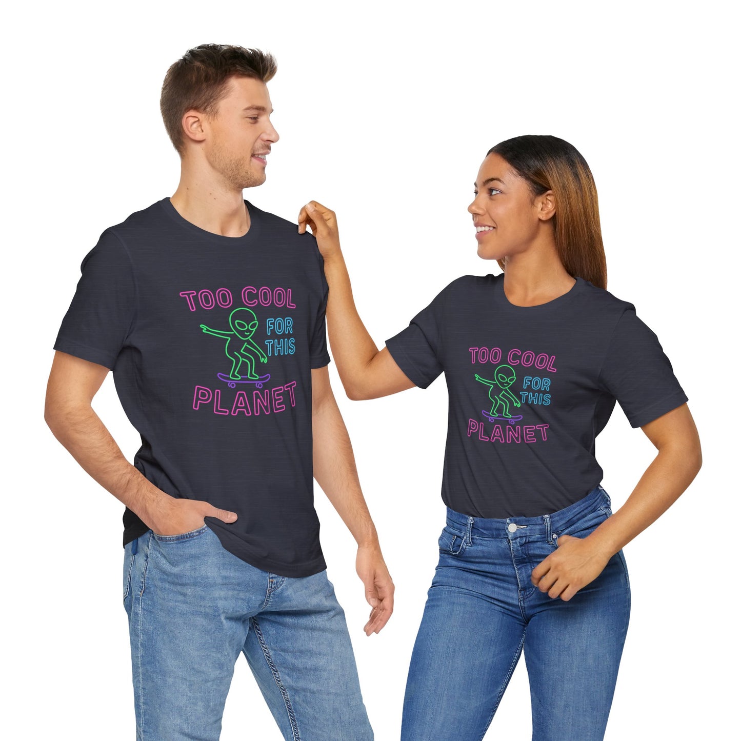 Too Cool for This Planet Tee – Alien Skateboarder Graphic | Cosmic Street Style