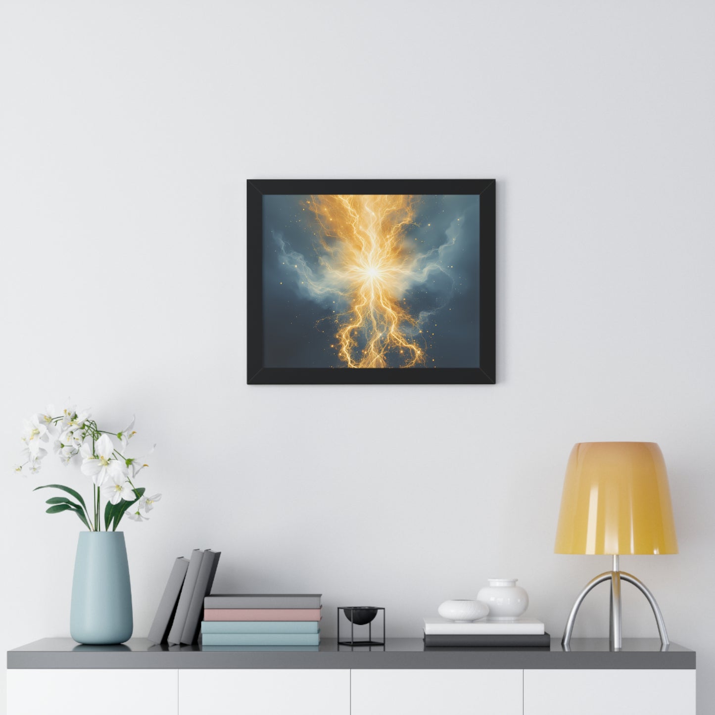 Energetic Lightning Framed Horizontal Poster