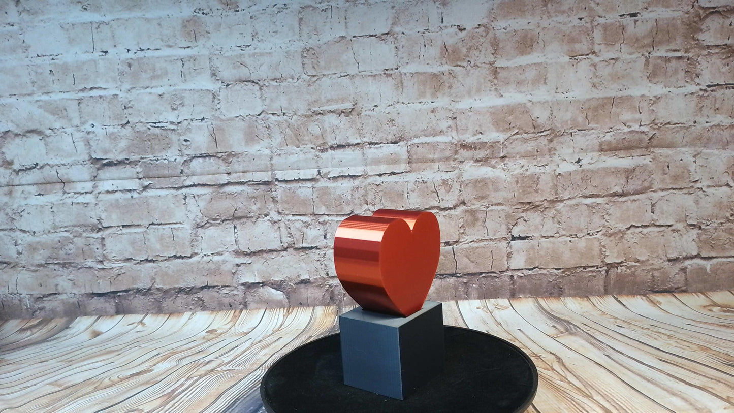 Small Heart Block Sculpture – 3D Printed Symbolic Decor – Love, Pride, Memorial