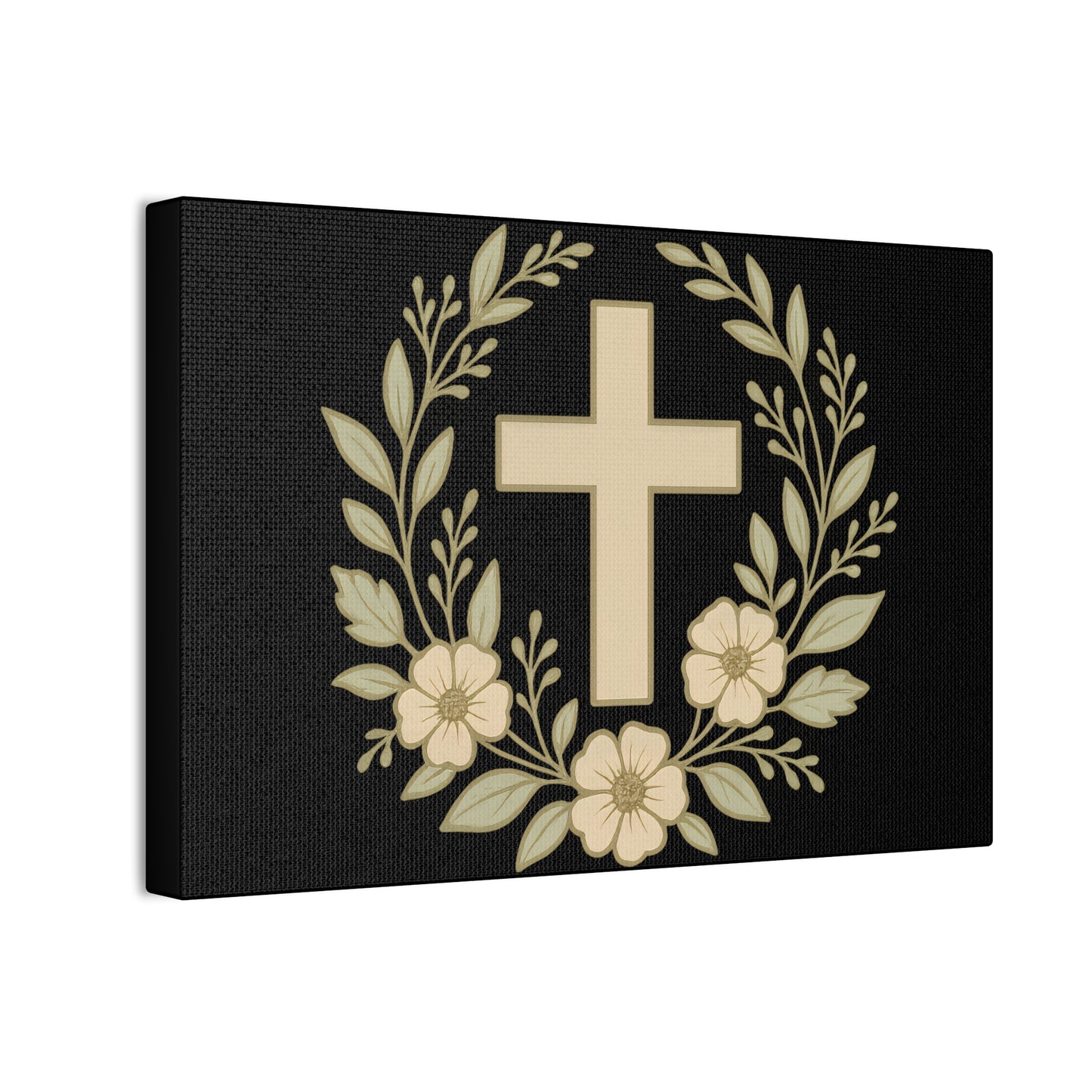 Christian Wall Art, Floral Cross Canvas, Home Decor, Religious Gift, Faith-Inspired Art, Inspirational Decoration