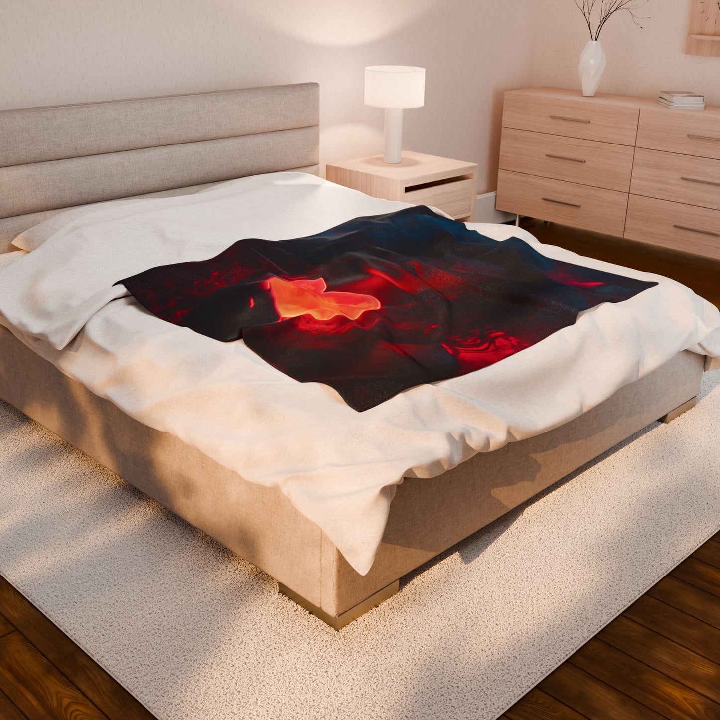 Romantic Velveteen Plush Blanket with Heart Design - Cozy Gift for Valentine's Day, Home Decor, Throw Blanket, Soft Blanket, Bedroom