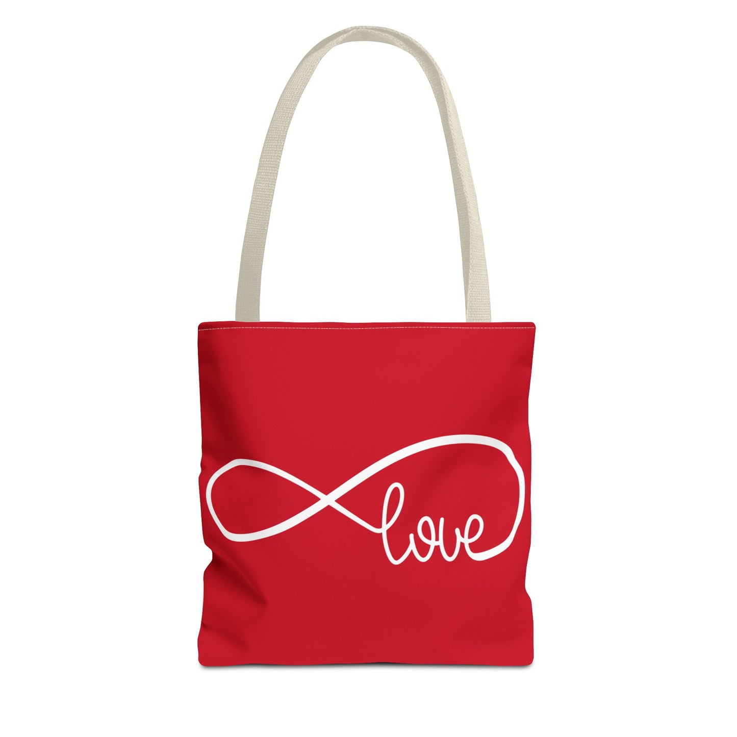 Red Love Infinity Symbol Tote Bag – Romantic Double-Sided Print in 3 Sizes