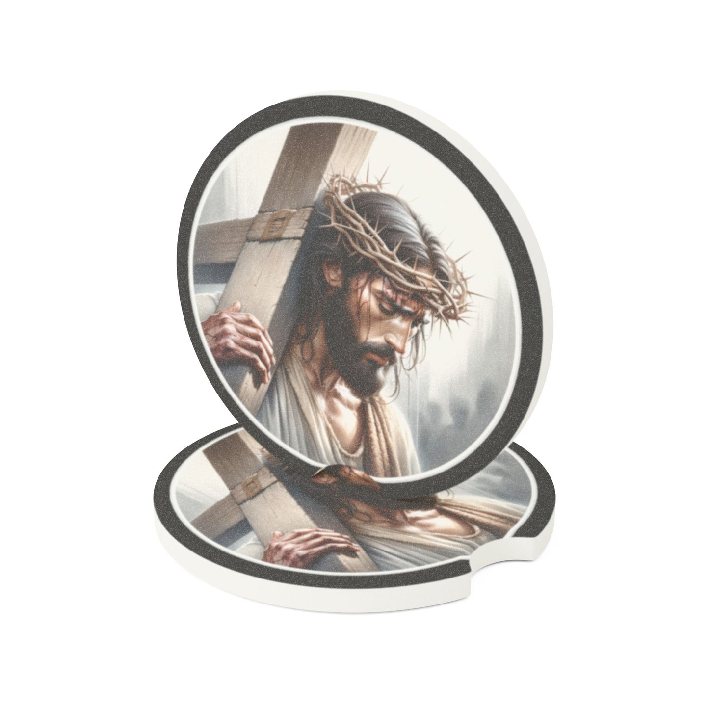 Jesus Car Coaster, Soapstone Coaster Set, Religious Car Accessories, Christian Gifts for Him, Car Decor, Car Cup Holder