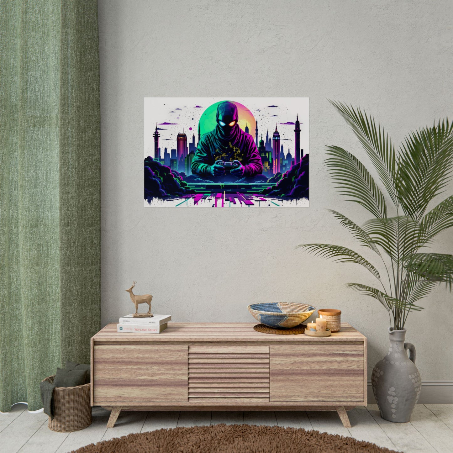 Gamer Cityscape Rolled Poster