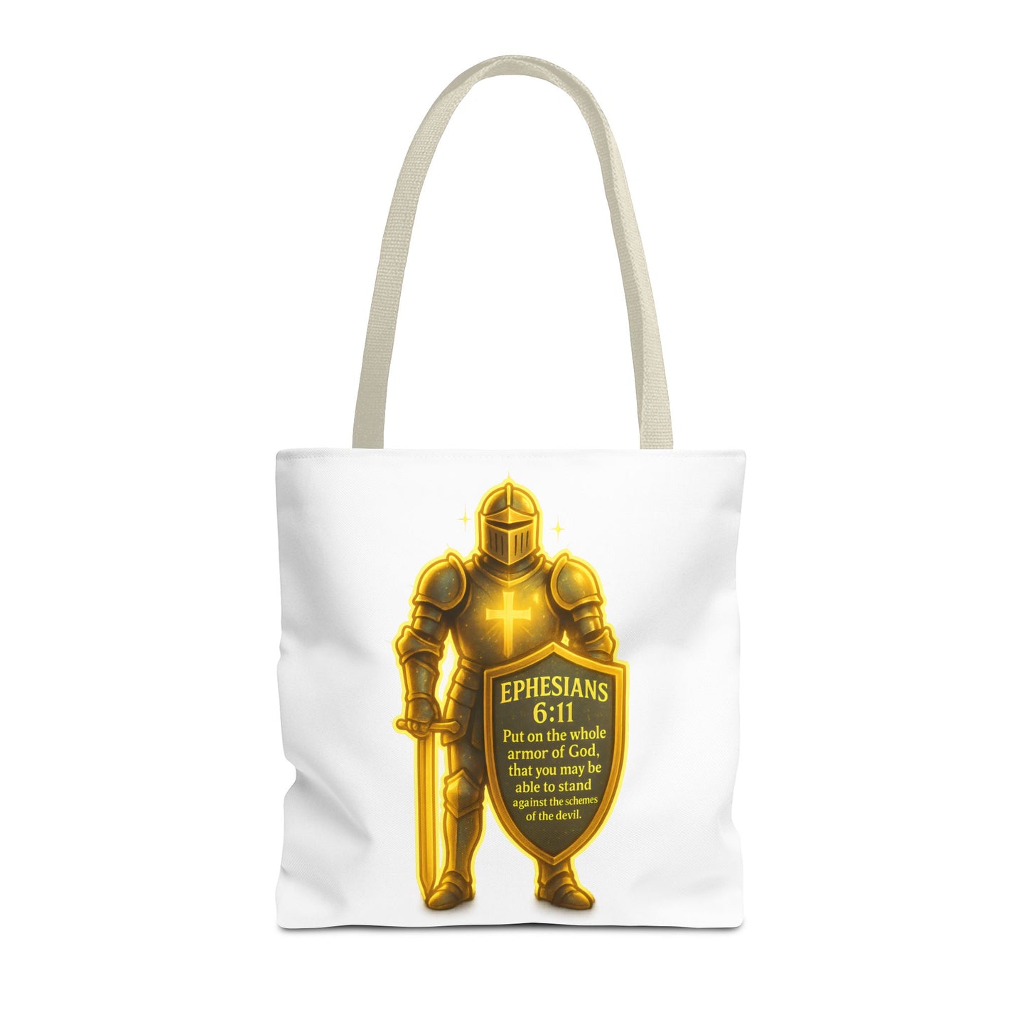 Armor Emblem Tote Bag – Ephesians 6:11 Christian Faith Tote