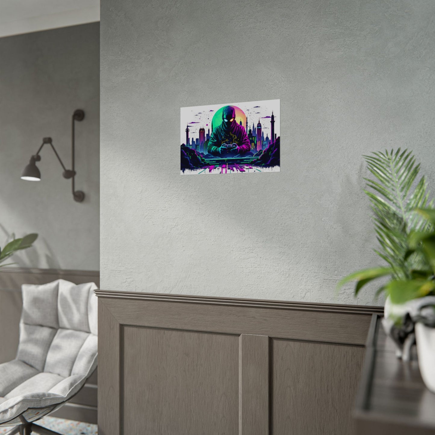Gamer Cityscape Rolled Poster