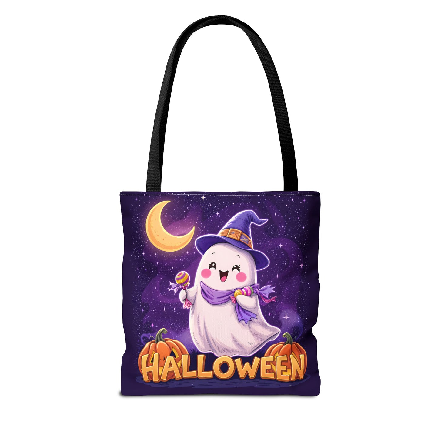 Halloween Ghost Tote Bag, Cute Halloween Bag, Trick or Treat Tote, Spooky Season Accessory, Pumpkin Spice Tote, Gift for Halloween Lovers