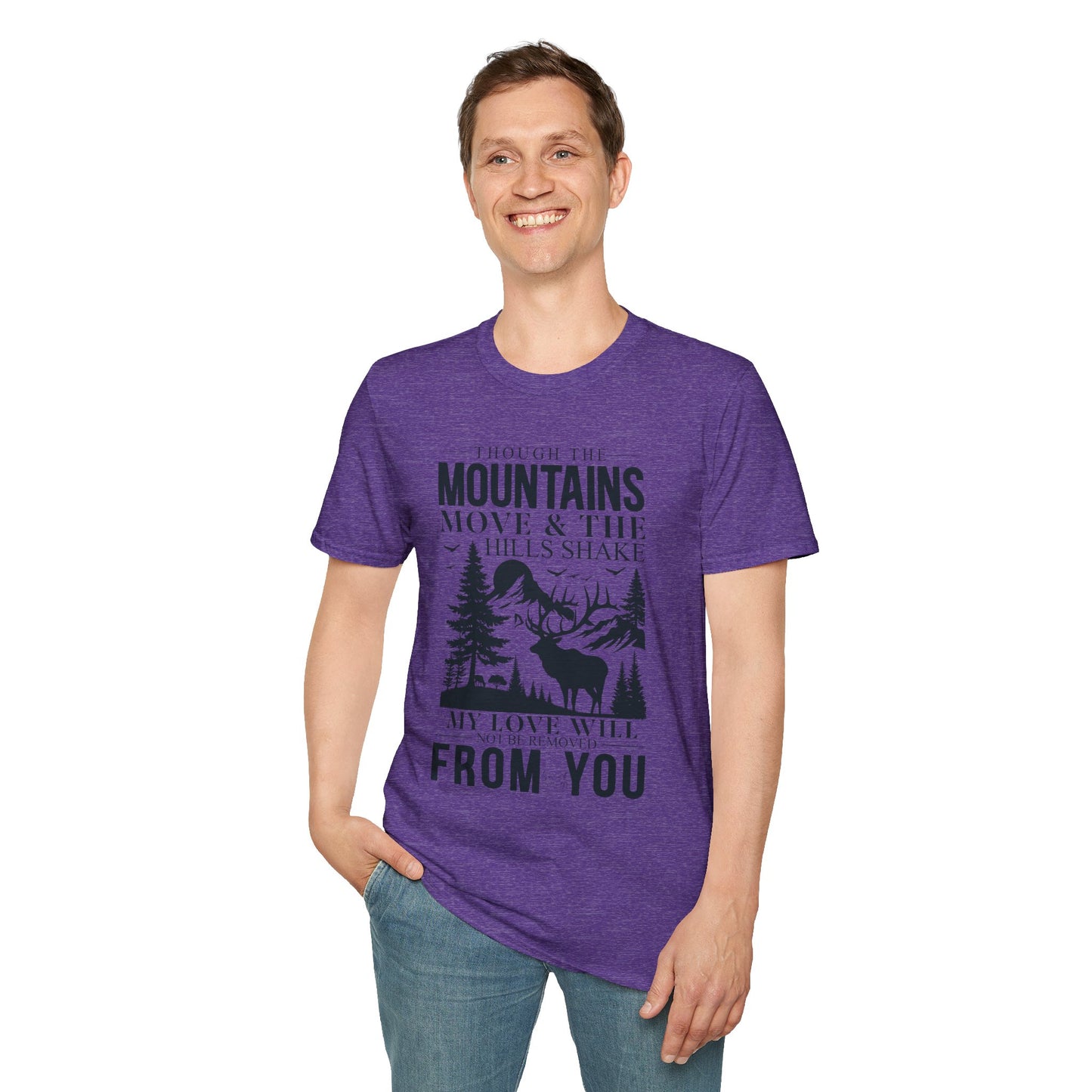 Isaiah 54:10 – Deer & Mountains T-Shirt - Bible Verse Tee