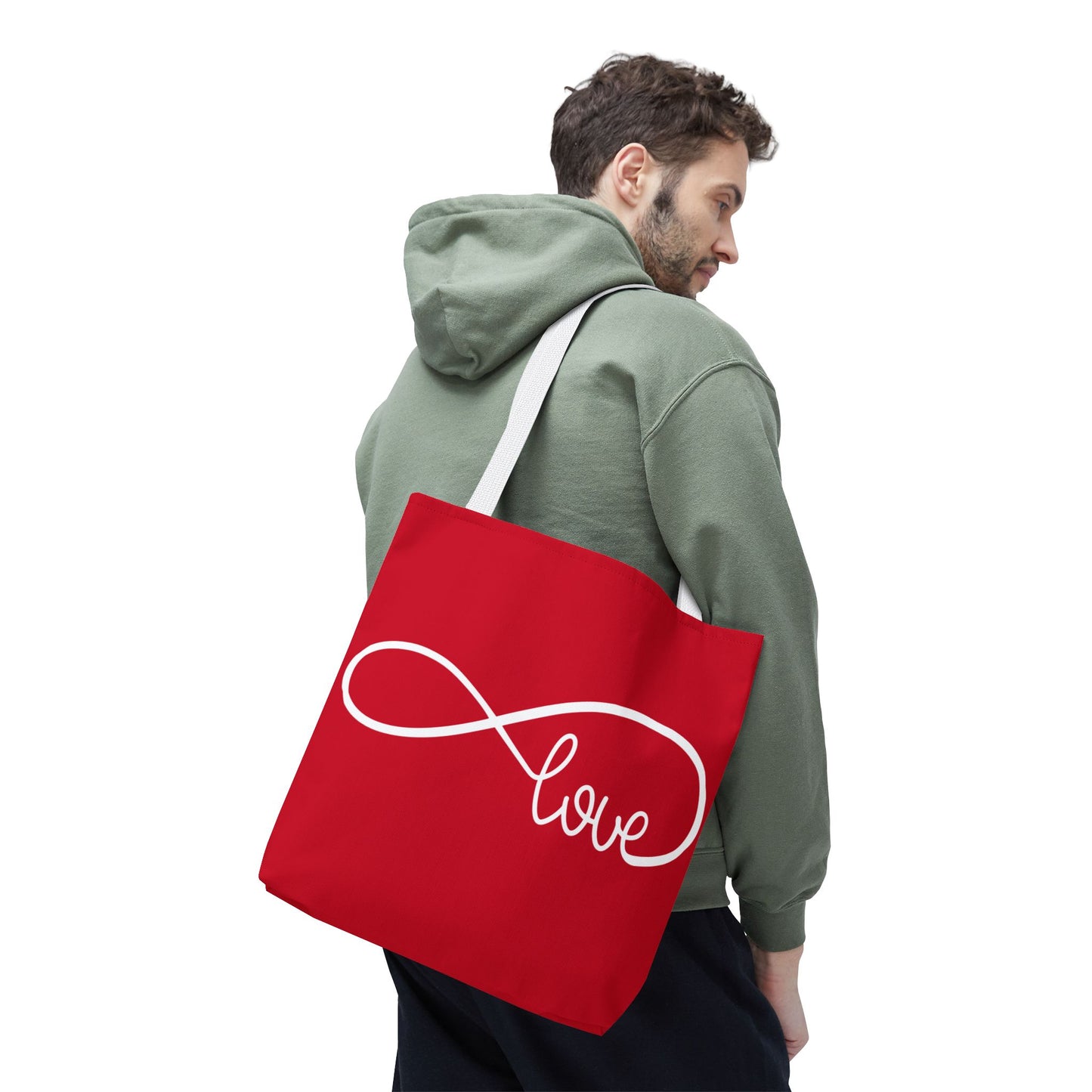 Red Love Infinity Symbol Tote Bag – Romantic Double-Sided Print in 3 Sizes