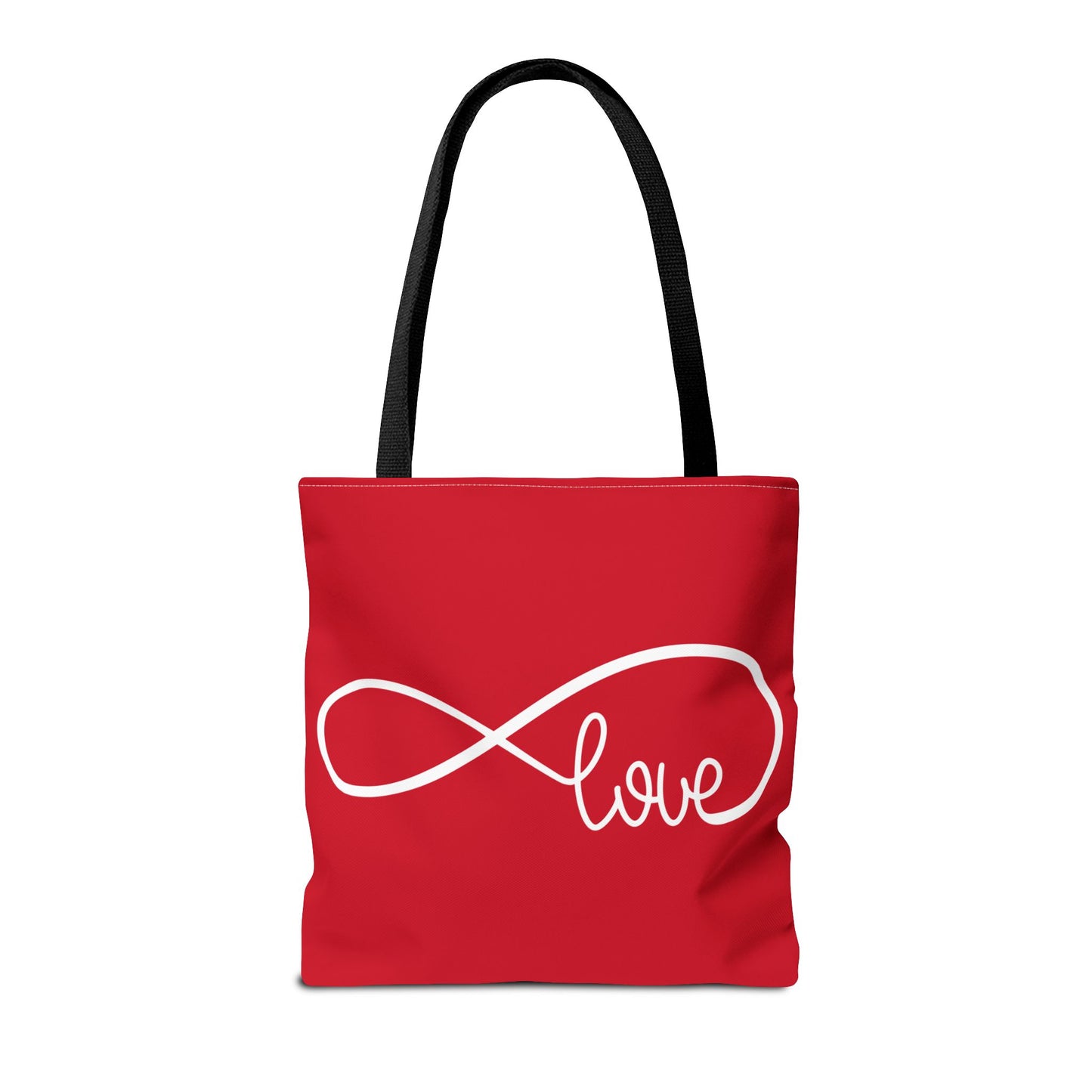 Red Love Infinity Symbol Tote Bag – Romantic Double-Sided Print in 3 Sizes