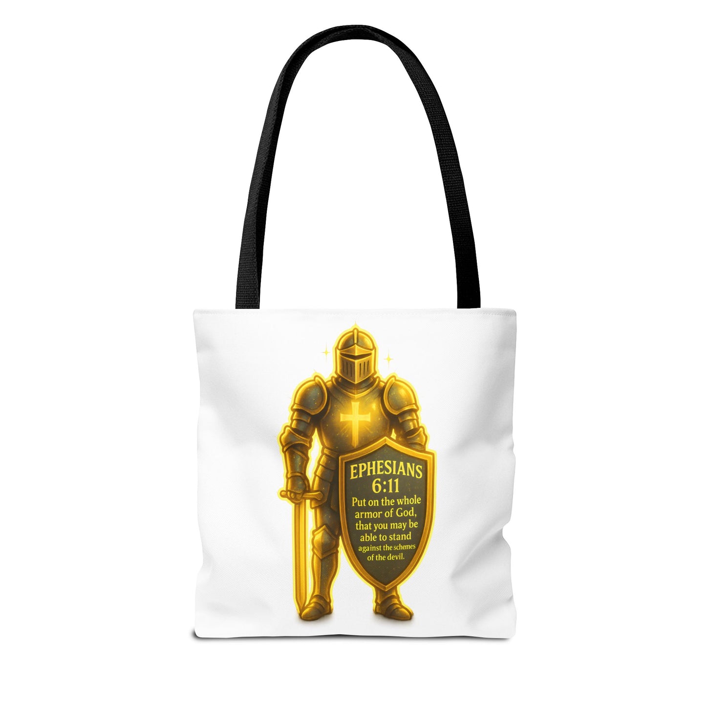 Armor Emblem Tote Bag – Ephesians 6:11 Christian Faith Tote