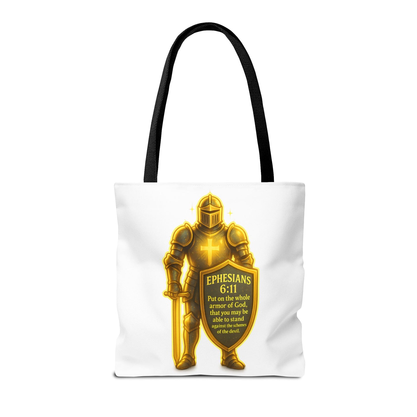 Armor Emblem Tote Bag – Ephesians 6:11 Christian Faith Tote