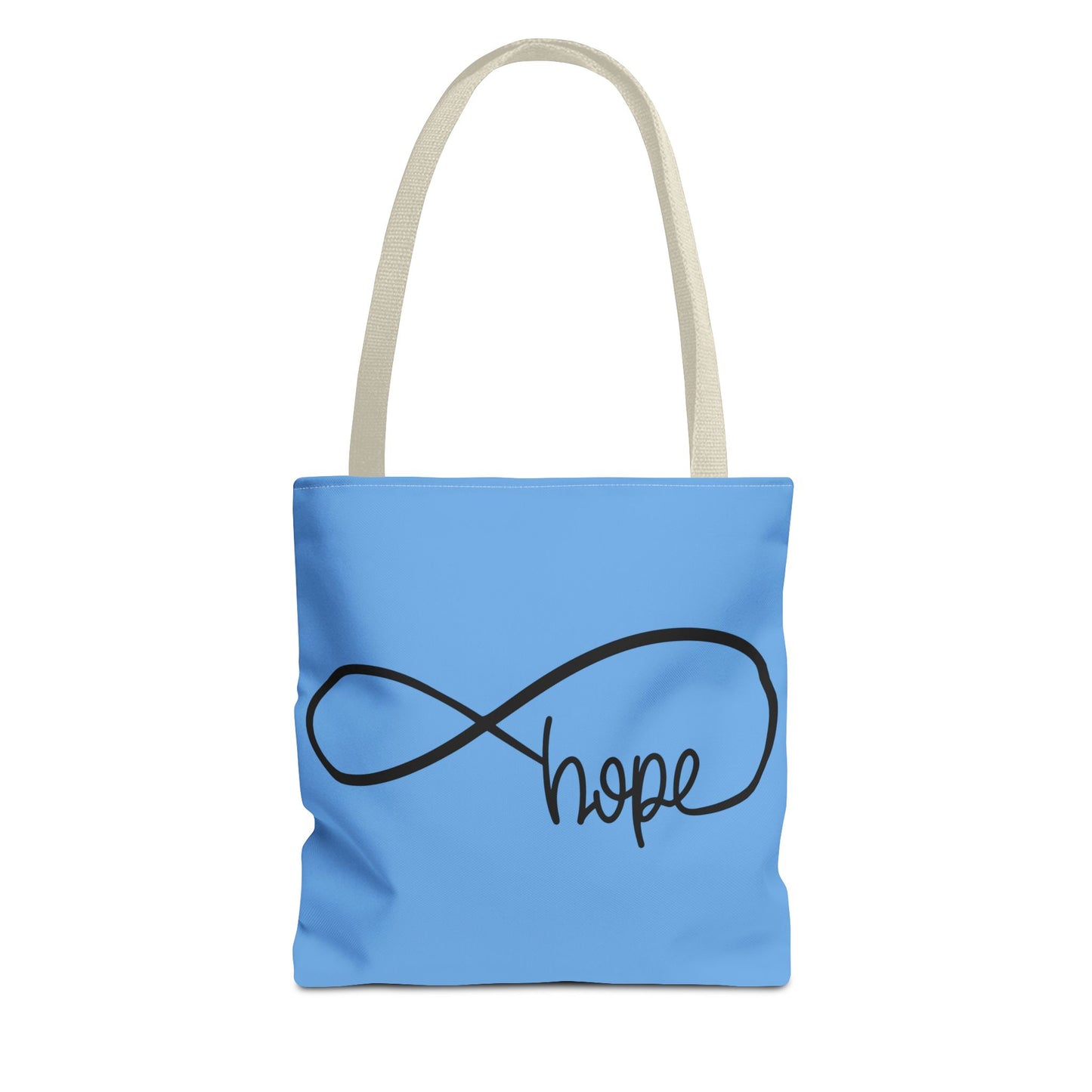 Blue Hope Infinity Tote Bag – Inspirational Double-Sided Print in 3 Sizes