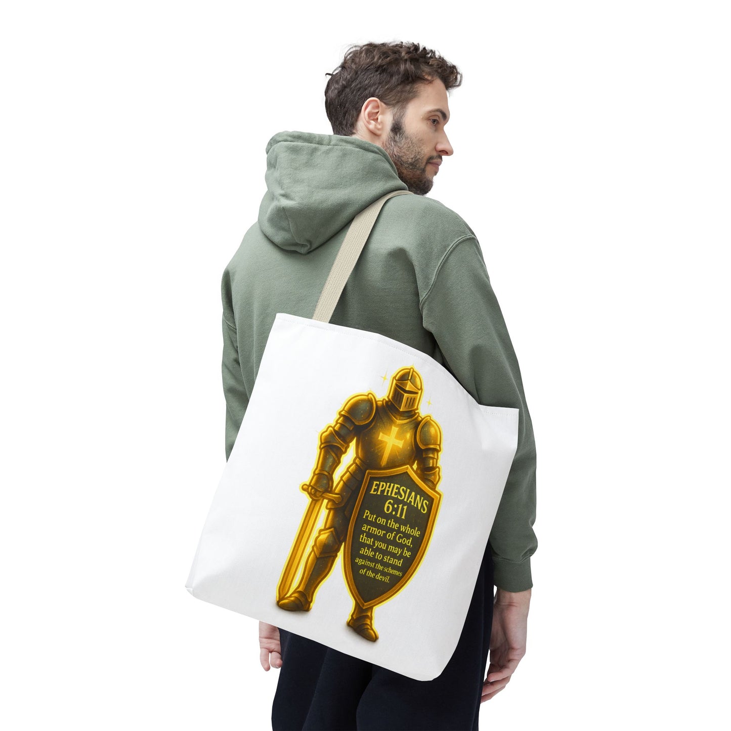 Armor Emblem Tote Bag – Ephesians 6:11 Christian Faith Tote