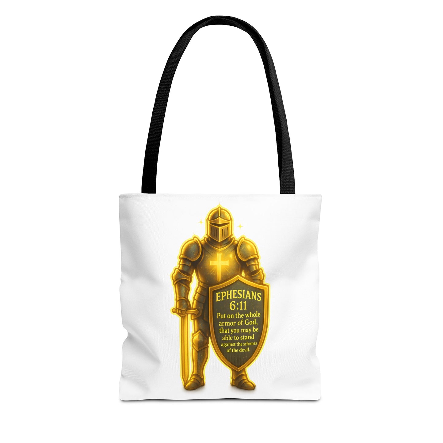 Armor Emblem Tote Bag – Ephesians 6:11 Christian Faith Tote
