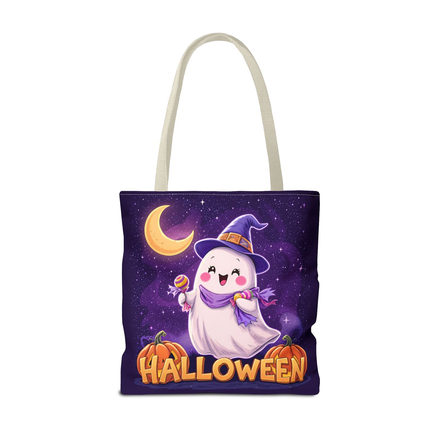 Halloween Ghost Tote Bag, Cute Halloween Bag, Trick or Treat Tote, Spooky Season Accessory, Pumpkin Spice Tote, Gift for Halloween Lovers