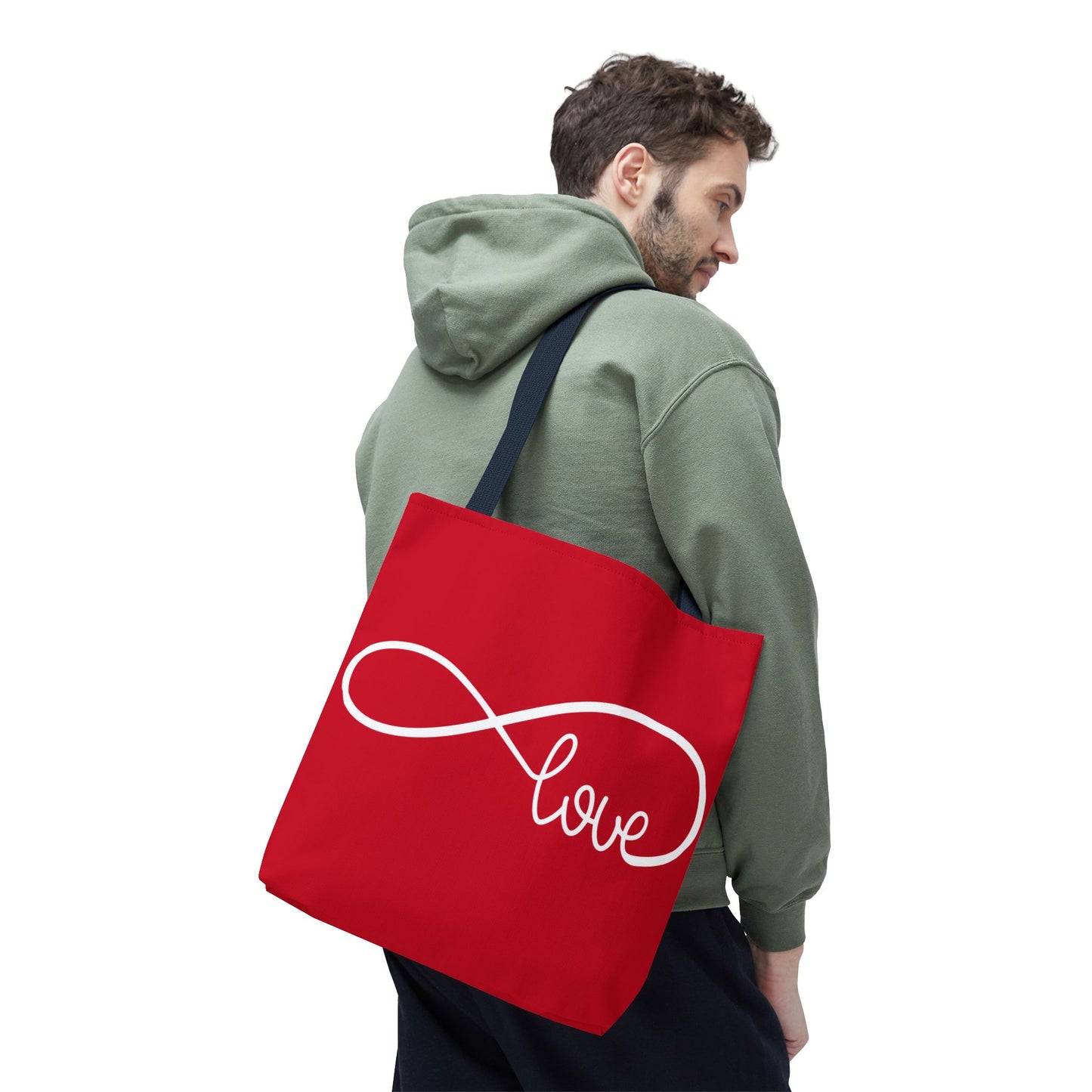 Red Love Infinity Symbol Tote Bag – Romantic Double-Sided Print in 3 Sizes
