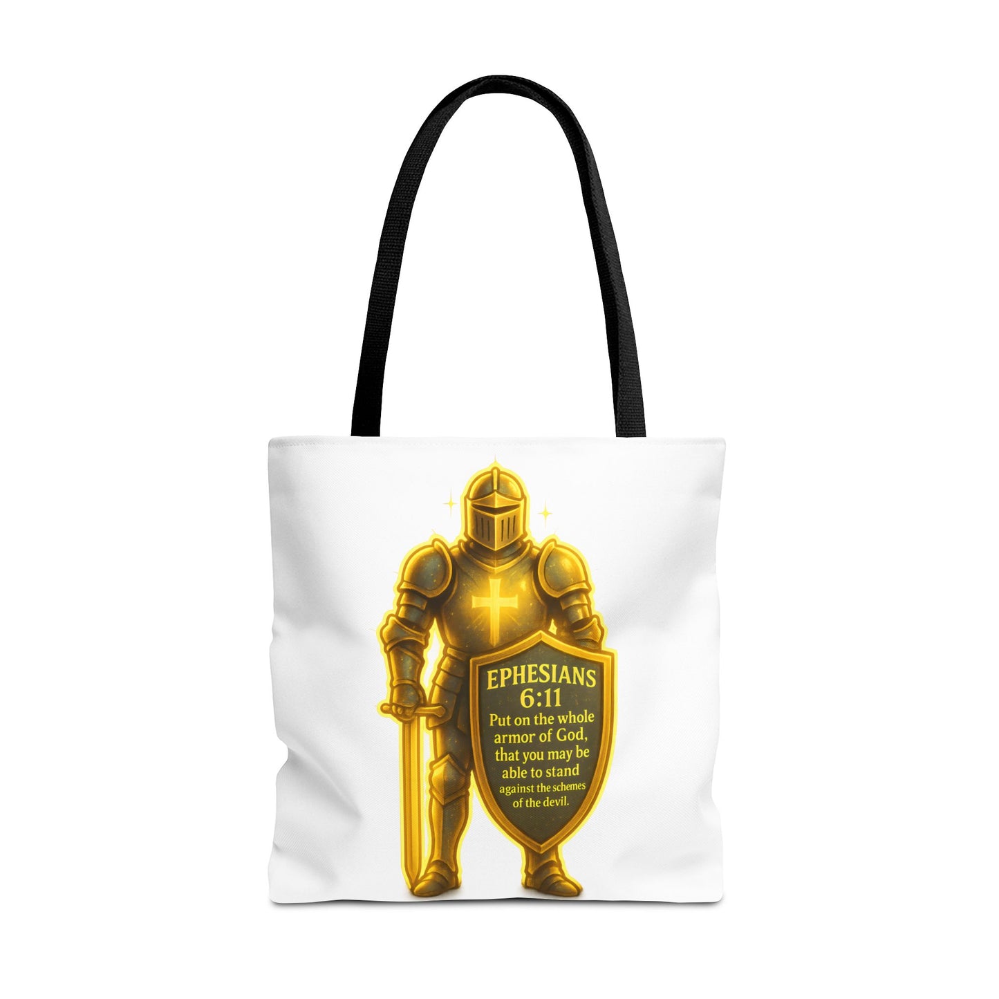 Armor Emblem Tote Bag – Ephesians 6:11 Christian Faith Tote